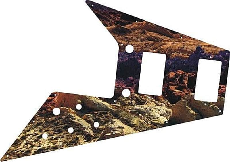Pickguard Pick Guard Scratchplate Graphical Gibson Flying V Guitar Desert Rock image 1