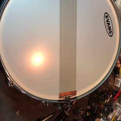Slingerland Brass 10 lug 5"x14" lacquered Brass snare drum w/ DW MAG Throw off/3 position but plate image 9