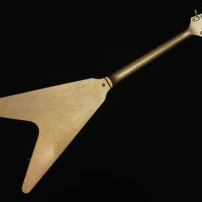 1999 Burny Japan Flying V LV-115KK L’Arc-en-Ciel Ken Signature Sparkle Gold w/gigbag image 5