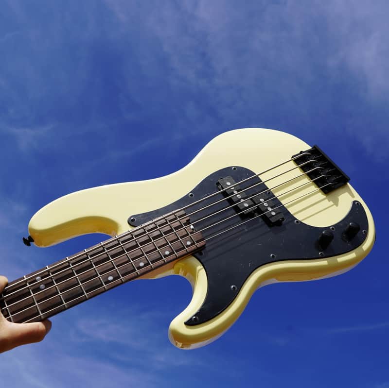 Schecter DIAMOND SERIES P-5 Ivory Left Handed 5-String Electric Bass Guitar image 1