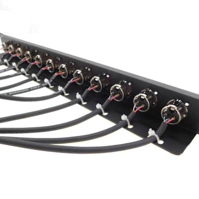 PROCRAFT TSP1LW-12X-4-BK 1U Formed Rack Panel 12 XLR w/4' Pigtails (Any Config) image 4