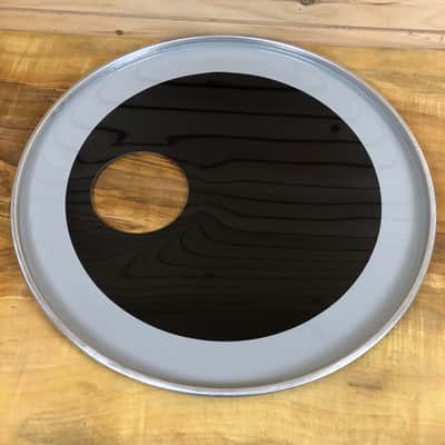 Remo 22" Powerstroke Ebony 5" Black DynamO Installed Bass Drumhead image 3