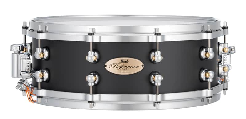 Pearl Reference One 20-PLY 14x5" Hybrid Maple/Birch Matte Black Premium Lacquer Snare Drum Mastercast Die-cast Hoops Single Swivel Lugs Glide-lock Strainer | WorldShip | Authorized Dealer image 1