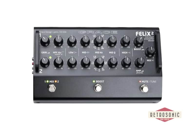 Grace Design FELIX2 Studio Quality 2 Channel Acoustic Preamp / EQ / DI Black image 1