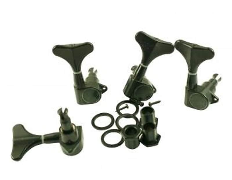 FOUR IN LINE MINI TUNERS FOR BASS GUITAR - BLACK FINISH image 1