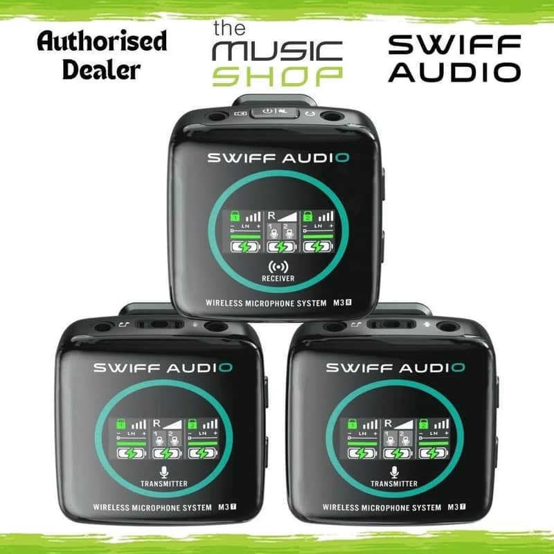 Swiff Audio M3-PRO Wireless Microphone Kit - 2x Transmitters, 1 Receiver - M3PRO image 1