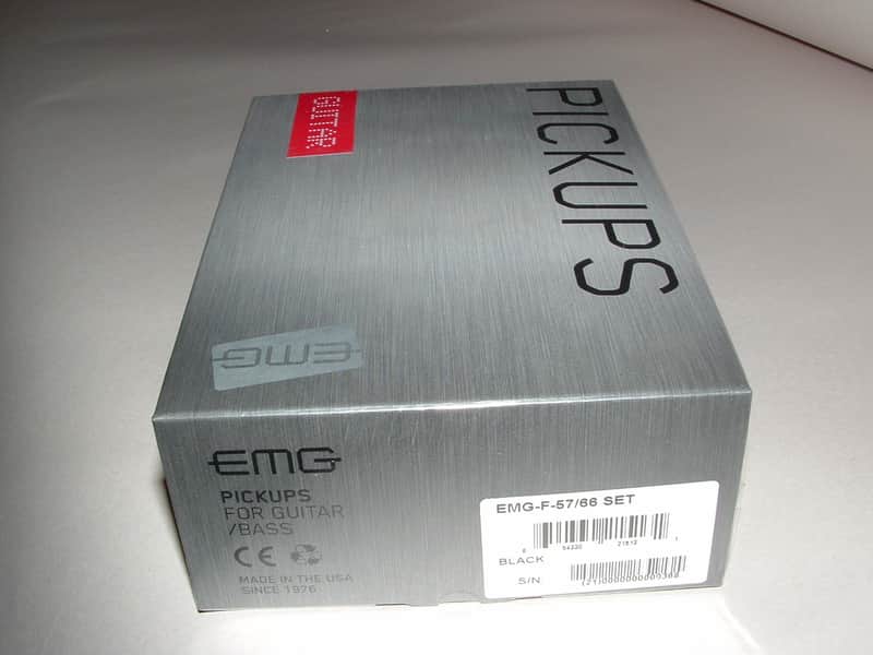 EMG F-57/66-B Active Alnico V Humbucker Set F-Spaced (Black) image 1