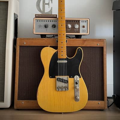 Whitfill T Custom Shop Boutique Relic Telecaster Lightweight Swamp Ash Blackguard, 3,06kg, 10" Radius uvm. 2021 - Aged Butterscotch Relic image 9