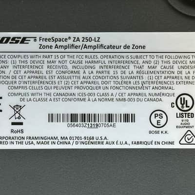 Bose FreeSpace ZA 250-LZ Compact Audio Power Amplifier with Rackmount image 9