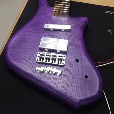 Warwick Dolphin Pro 1 - 8 String Custom Shop Masterbuilt 2022 - AAA Flame SOLID French Ash over Satin Transparent Purple Grape Flavor image 11