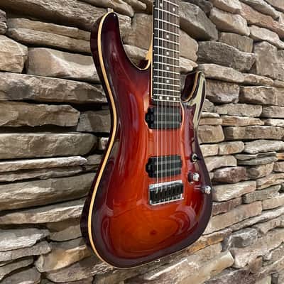 Schecter USA Custom Shop Sunset 7 1998 - Cherry Sunburst w/OHSC image 7
