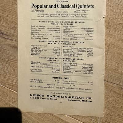 1923 Gibson Service Handbook Rare Collector Pre War Mandolin Guitar price List image 2