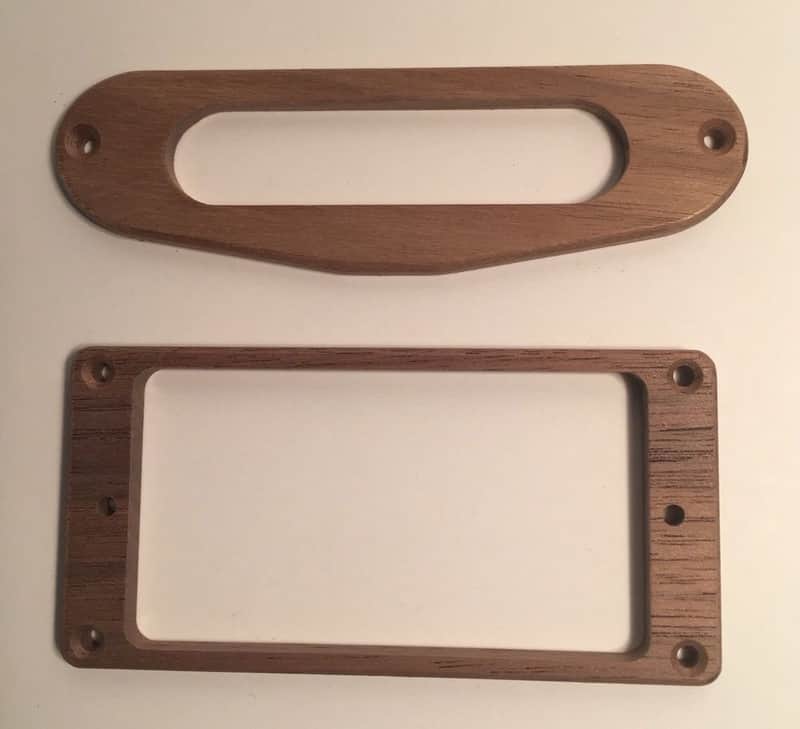 Guilford American Black Walnut Flat H/T Humbucker Tele Pickup Ring Set - USA image 1