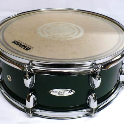 Percussion Plus 14" x 5 1/2" Snare Drum / 8 Lug / Green Sparkle Wrap image 1