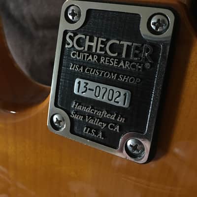 Schecter USA Custom Shop. 2013 Amber Burst Flame Top image 9