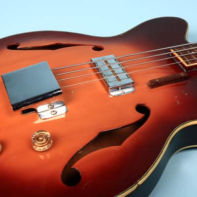 Vintage 1960's Bruno Royal Artist Hollow Body Bass Guitar image 8