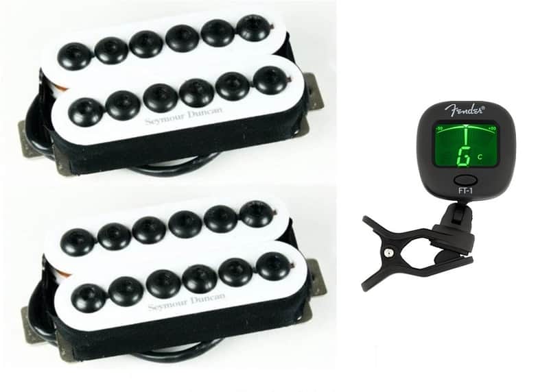 Seymour Duncan Invader 6 String Humbucker Set In White SH-8b & SH-8n ( FENDER GUITAR TUNER ) image 1