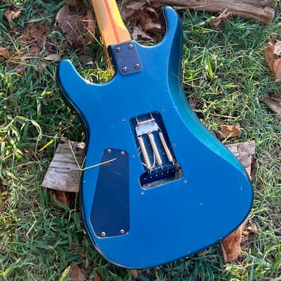 Vintage 1985 Kramer Striker 200ST Guitar with ESP Flicker Tremolo in Midnight Blue image 25