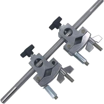 Drum Multi Clamp Adjustable Double Drum Rack Clamp with Straight Rod, Cymbal Stand Clamp Drum Set Mounting Clamp image 3