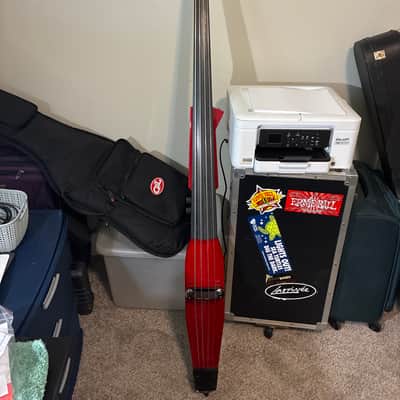 Stagg 3/4 electric upright bass 2025 - Transparent red image 1