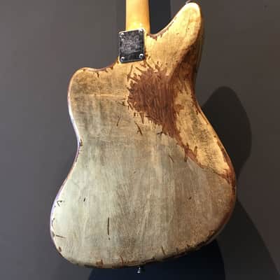 Made to Order - FRANCHIN Neptune guitar Relic Aged METALLIC LEAF (Gold/Silver/Copper) Offset Jazzmaster Style Made in Italy image 7