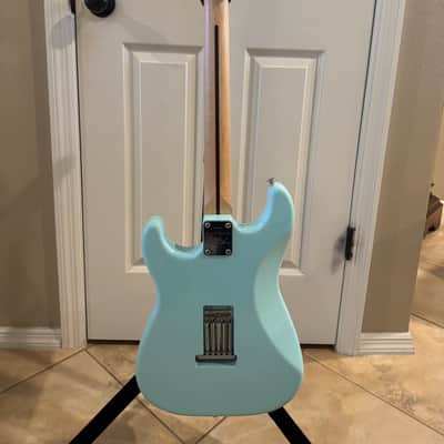 Partscaster Thinline S-Style (Semi-hollow Fender Strat) - Daphne Blue image 5