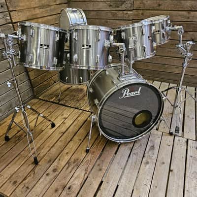 Drum Kit Pearl Export, Brushed Chrome 1980s USED! RKPXV050325 image 4