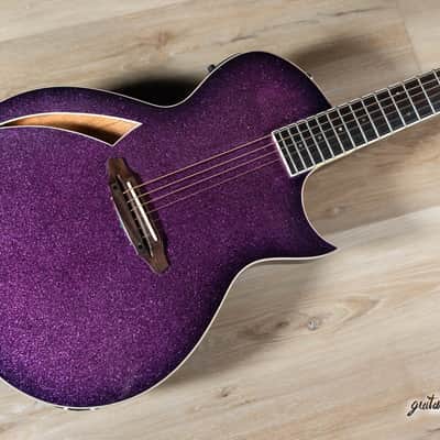 ESP LTD TL-6 Thinline Acoustic/Electric Guitar – Purple Sparkle Burst image 8
