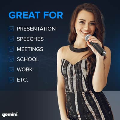 Gemini Sound UHF-04M Wireless Cordless Professional Set of 4 Handheld Microphones and Receiver for DJ, Karaoke, Stage Performance or PA System Four Pack image 7