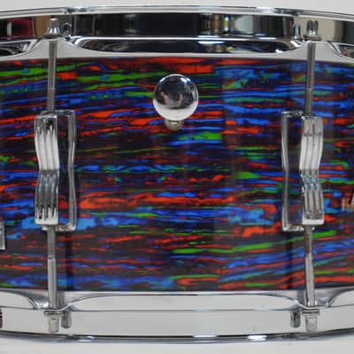LUDWIG CLASSIC 14"x 6.5" PSYCHEDELIC RED SNARE DRUM 1970s - Psychedelic Red image 10