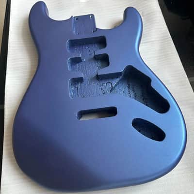 Matte Blue Paulownia Wood Guitar Stratocaster Strat Style Body image 5