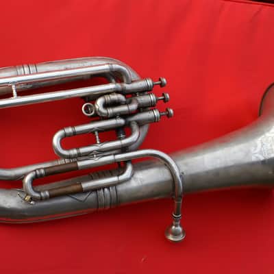 York Baritone Horn. Modern Pitch. Amazing Tone. Silver Plate image 1