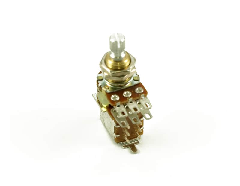 Bourns Dual Gang Push/Pull Pot With DPDT Mini switch Taper, Metric Shaft, 500K image 1