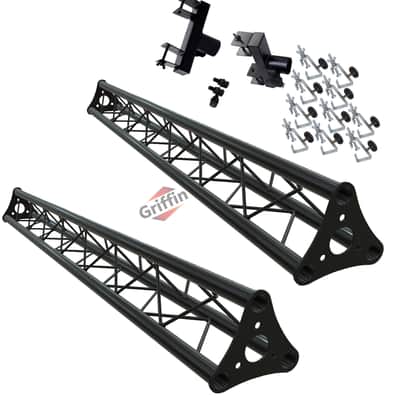 GRIFFIN Triangle Truss Extension Lighting System (Stage-MountPRO Series) – Installs on your Speaker Stands – DJ 2x Trussing Kit with C Clamps Mounting Brackets & Platform Hardware Set image 2