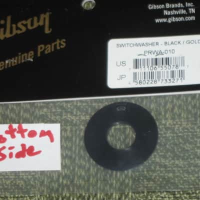 new in package A+ GIBSON Toggle Switch Washer Black with Gold Letters PRWA010 (PRWA-010) image 18