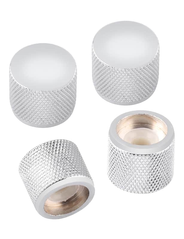 Knurled Guitar Knobs Volume Tone Knob Speed Control Knobs 6Mm Shaft Metal Dome Style For Strat Tele Telecaster Style Electric Guitar Or Bass Guitar Parts Accessories 4Pcs Chrome. image 1