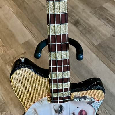 4-String Bass Guitar - Black & Gold Sparkle image 3