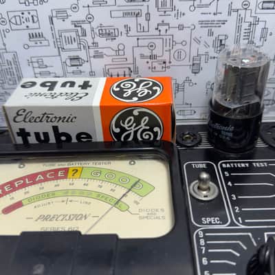 General Electric 12SN7GTA Preamp Tube Set Grey Plates Same Codes USA 1963 Tested image 12