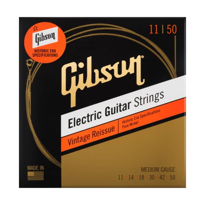 Gibson Vintage Reissue Electric Guitar Strings, Medium Gauge, 11-50 image 1