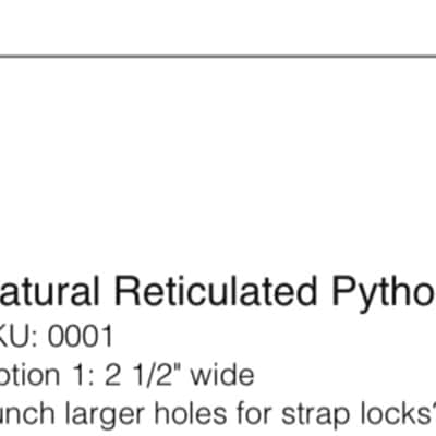 AF Designs Natural Reticulated Python Guitar Strap. Never used! image 5