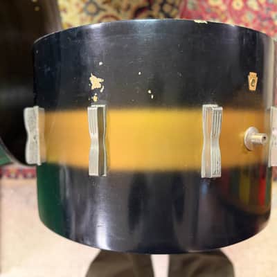 1960 Ludwig Club Date 14x22 Black & Gold Duco Bass Drum Shell image 7