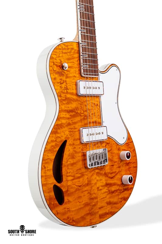 Heatley Guitars Beaumont, 2022 Amber/Ivory, Wolftone P-90's NEW (Authorized Dealer) image 1