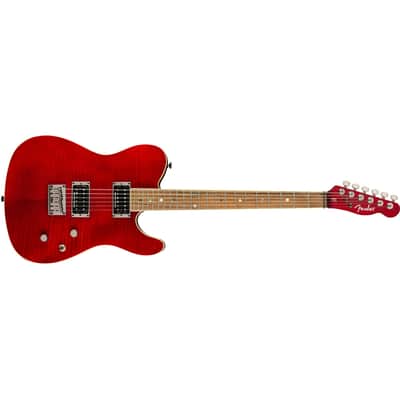 Fender Special Edition Custom Telecaster Flame Maple Top w/ Seymour Duncan Humbuckers - Crimson Red Transparent image 4