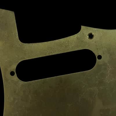 Made-to-Order - Stratocaster 11-hole HSS COVERED Humbucker Pickguard Scratchplate for Fender - Aged Gold Brass - Hand-finished image 5