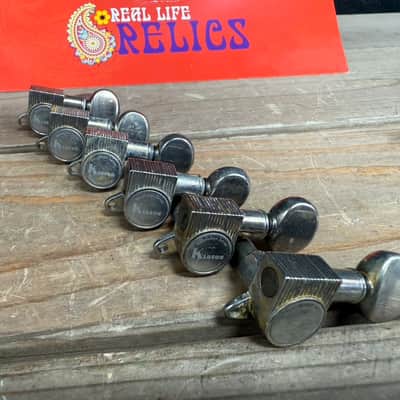 Real Life Relics Kluson 6 In Line Bass Side Revolution Series D-Mount Mini Tuning Machines NICKEL KRD-6B-NMO