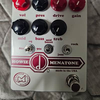 Menatone The Howie Deluxe 2023 - White with Red and Black Knobs & Red Graphics image 2