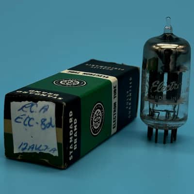 1963 GE 12AU7A ECC82 Vintage Short Gray Plate Halo Getter Preamp Tube! T320 image 1