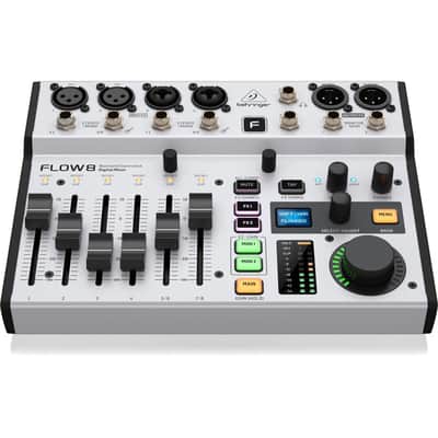 Behringer FLOW 8 8-Input Digital USB Audio Mixer, Bundle with Turnstile Audio TAPH100 Headphones and Cable image 5
