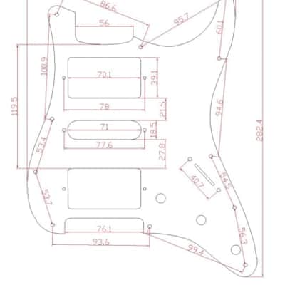 BMC Standard Stratocaster® Strat® Pickguard 3 Ply 11 Hole HSH Humbucker Single Humbucker White [L31] image 3