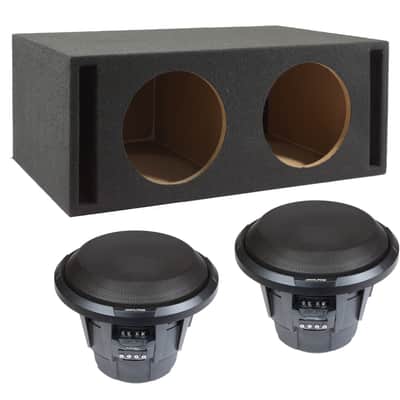 2 ALPINE X-W10D4 10" 900W RMS Subwoofers + Vented Sub Box Enclosure image 1